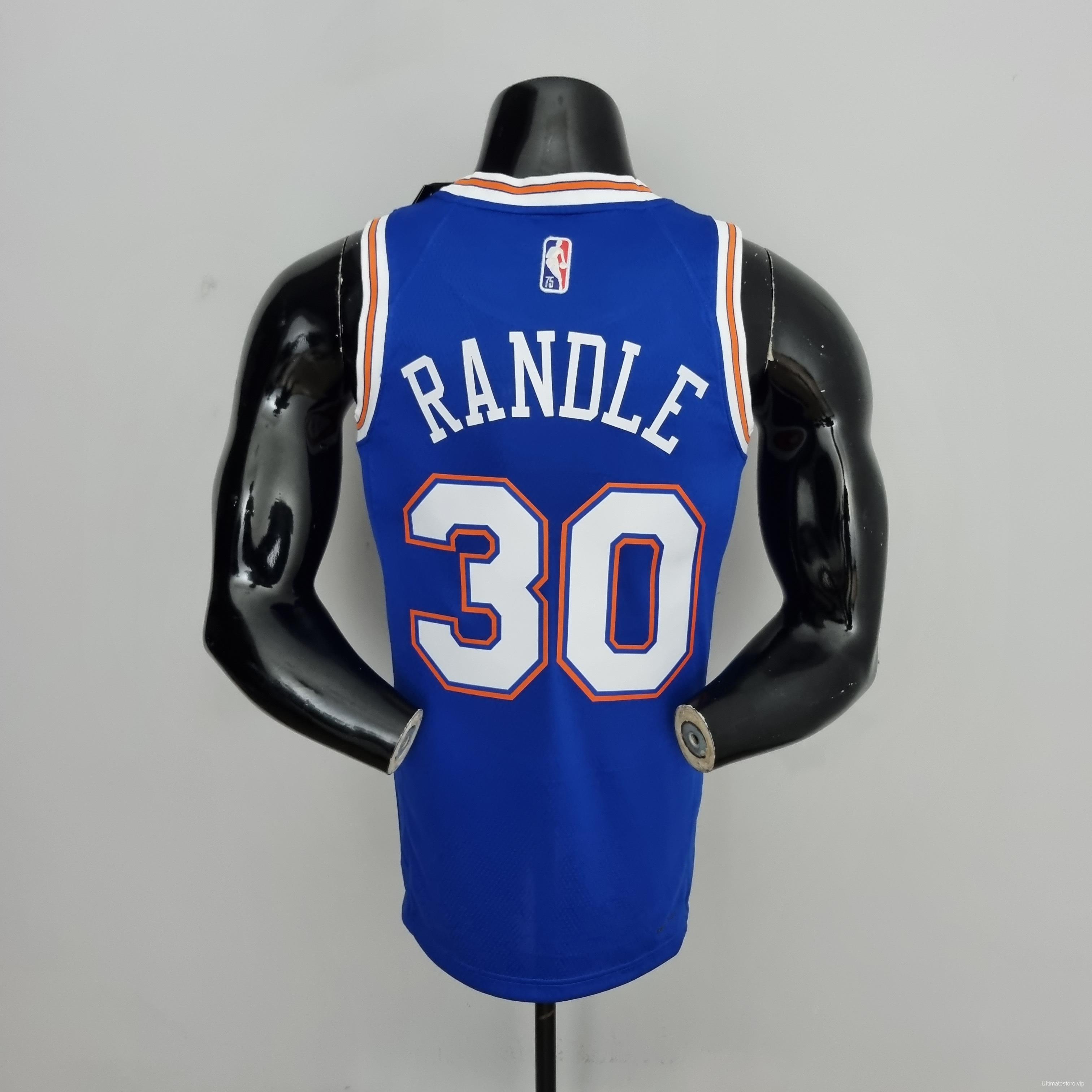 75th Anniversary Randle #30 New York Knicks Jordan Limited Blue NBA Jersey