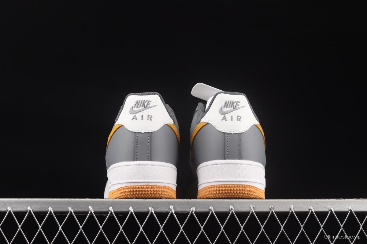 NIKE Air Force 11007 Low white, gray and yellow color low-top casual board shoes CW2288-110,