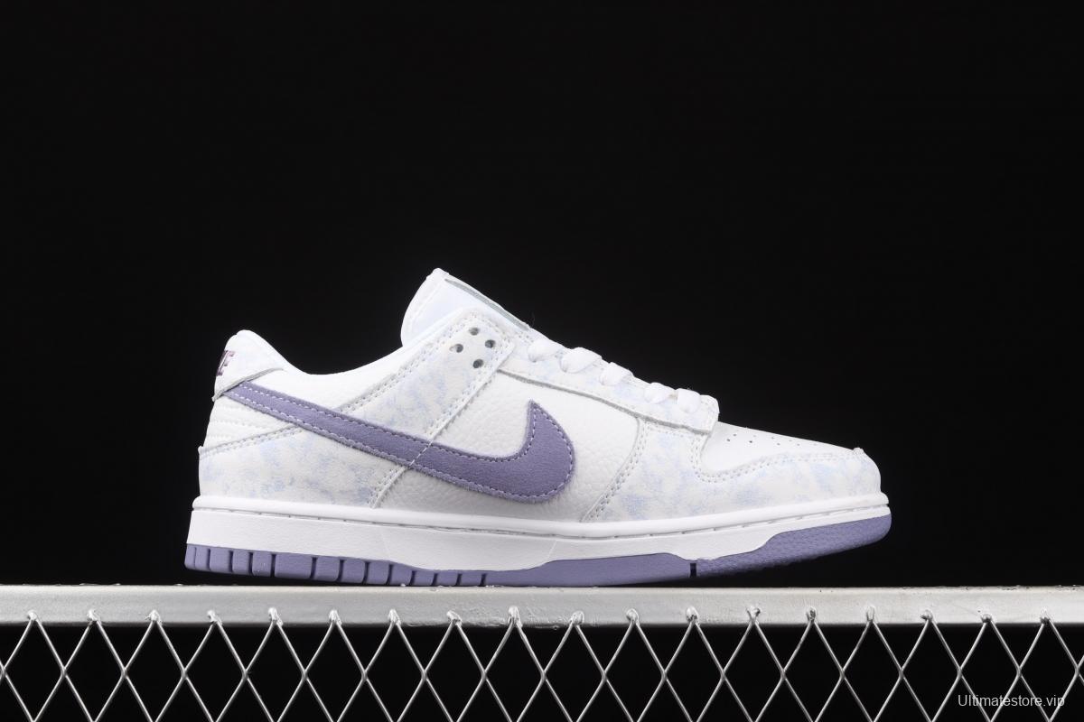 NIKE SB DUNK Low Prm white light purple color SB buckle rebound fashion leisure board shoes DM9467-500