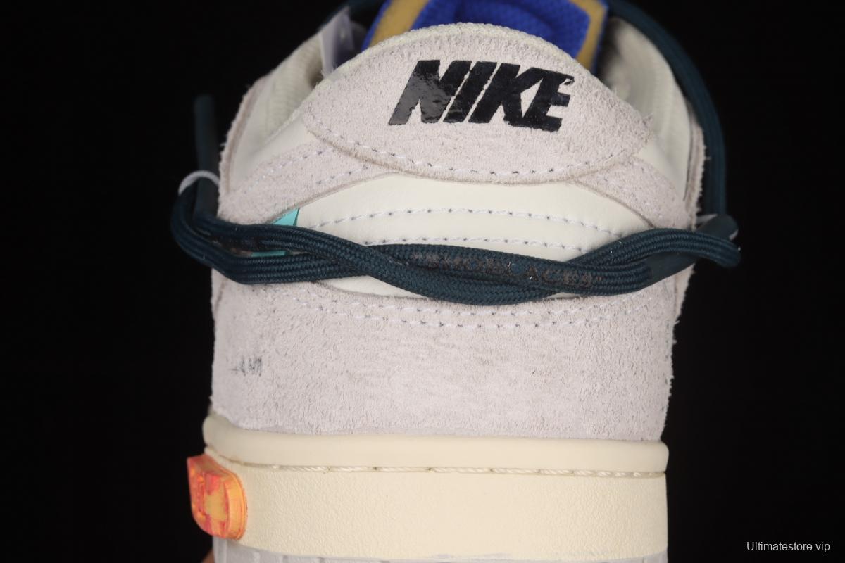 OFF-White x NIKE DUNK Low 12 of 50 OW suede SB buckle rebound fashion casual board shoes DJ0950-111,