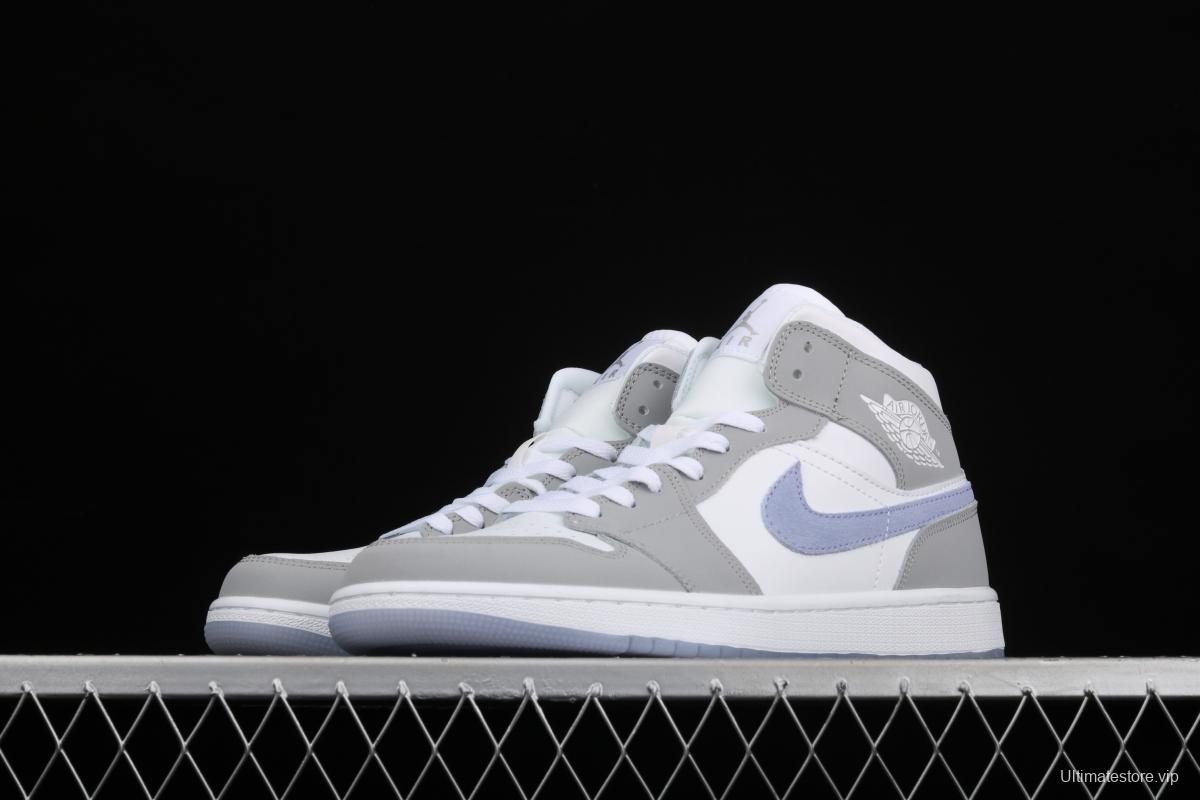 Air Jordan 1 Mid BQ6472-105Bond white, gray and blue