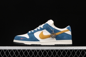 Kasina x NIKE SB DUNK Low co-signed blue and yellow retro low-top leisure sports skateboard shoes CZ6501-100