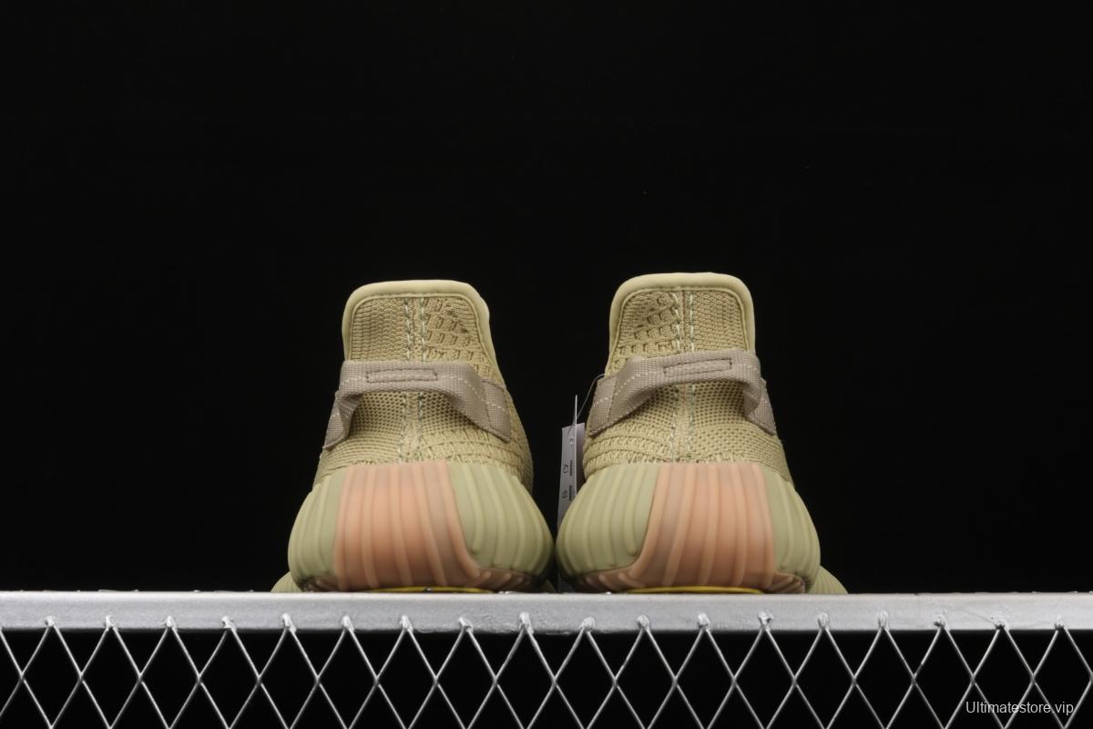 Adidas Yeezy 350 Boost V2 Sulfur FY5346 Darth Coconut 350 second generation hollowed-out matcha green color matching