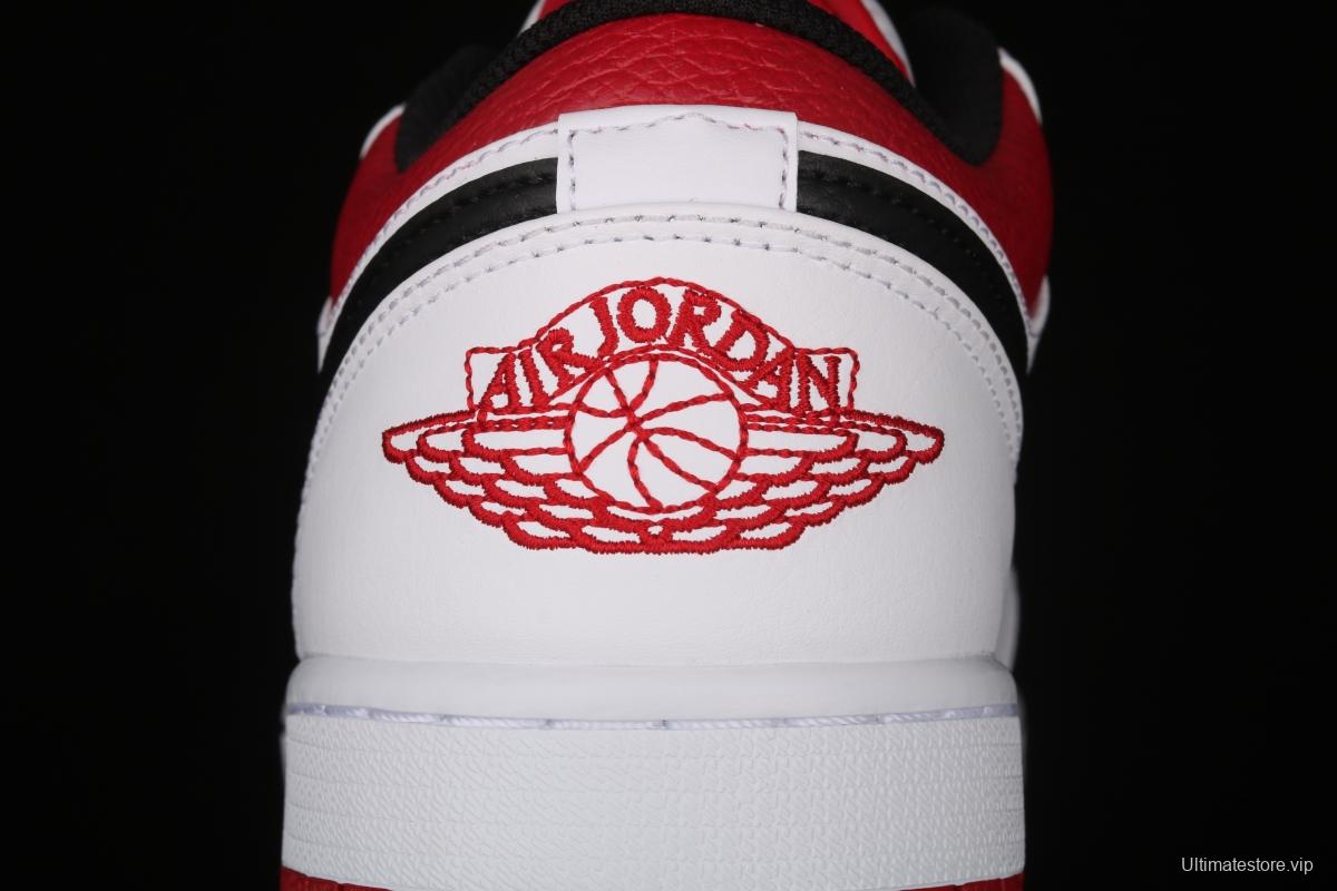 Air Jordan 1 Low white, black and red culture leisure sports shoes 553558-118