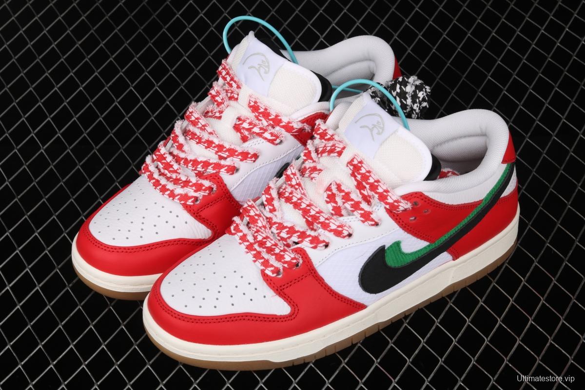 Frame Skate x NIKE SB DUNK Low Habibi white and red double hook dunk series retro low side leisure sports skateboard shoes CT2550-600