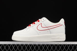 NIKE Air Force 1x07 Low rice white red electric embroidery hook low-top casual board shoes CL6326-108