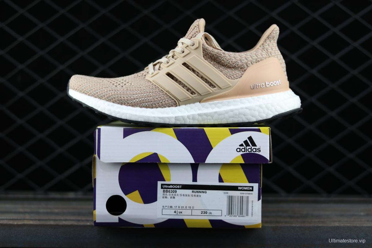 Adidas Ultra Boost 4.0BB6309 fourth generation knitted striped gray gold UB