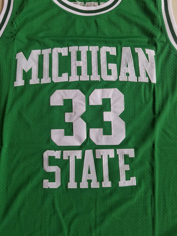 Magic Johnson 33 Michigan State College Green Basketball Jersey
