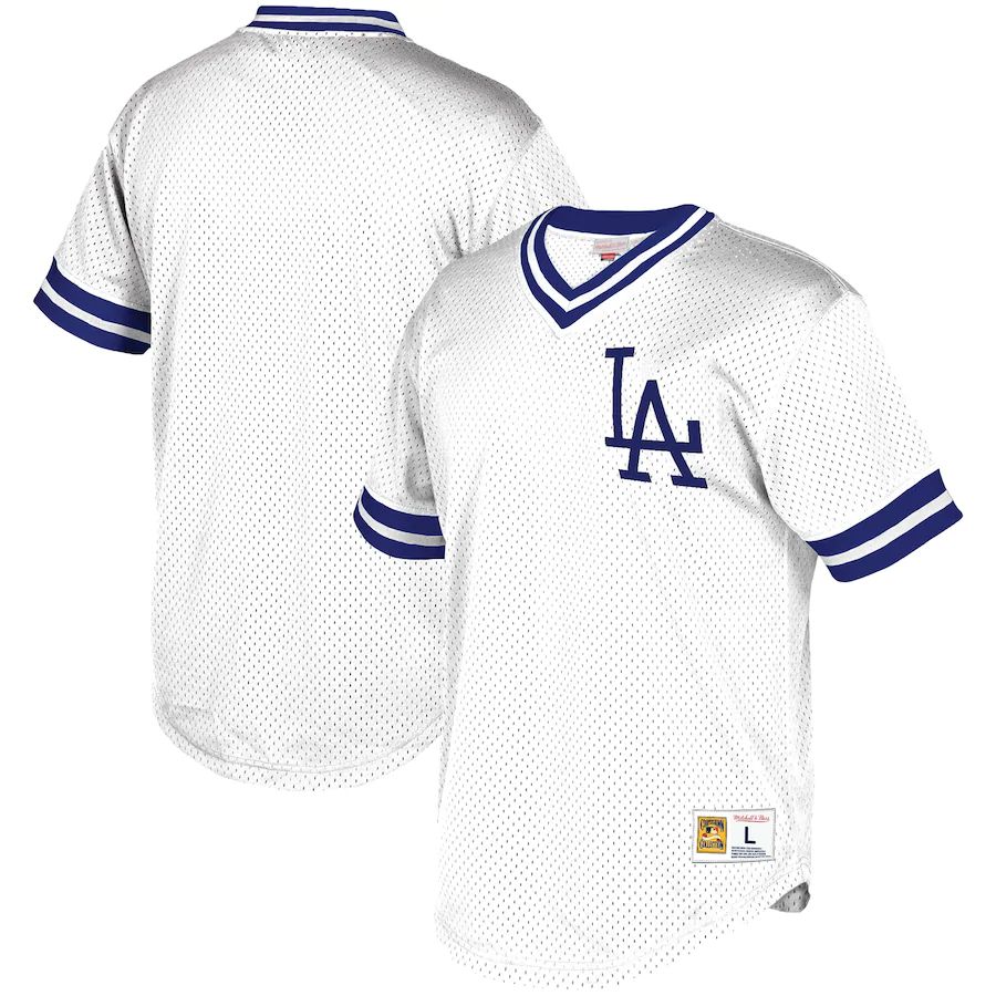 Men's White Mesh V-Neck Throwback Jersey