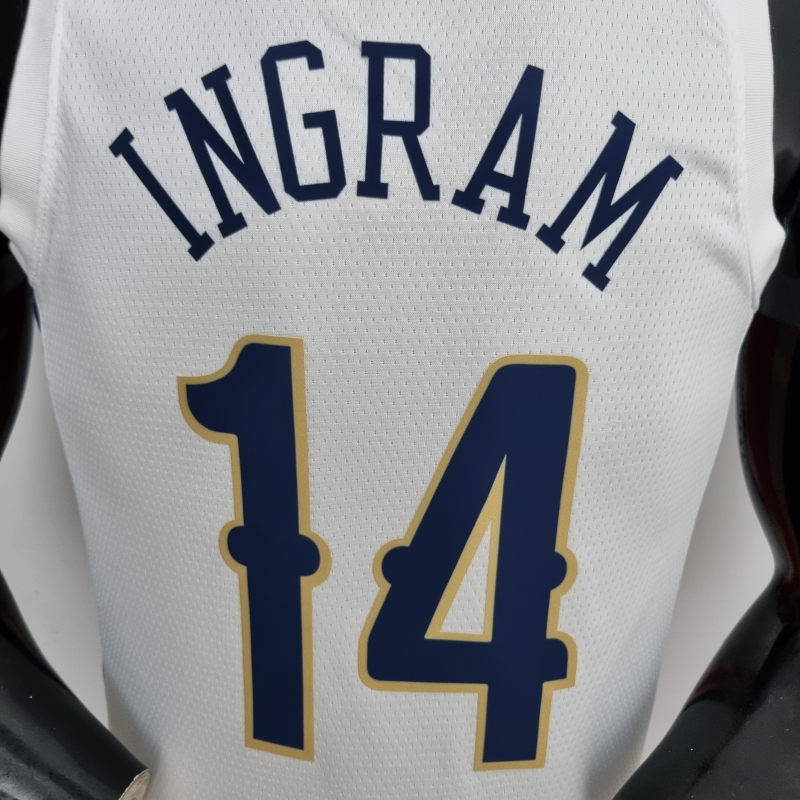 2022 New Orleans Pelicans Ingram#14 City Edition Williams #1 White NBA Jersey