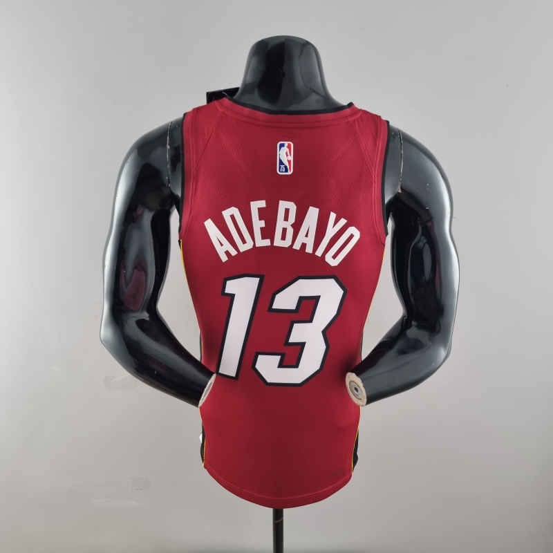 75th Anniversary Miami Heat Jordan ADEBAYO#13 Burgundy NBA Jersey