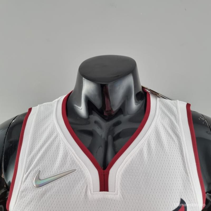 75th Anniversary Miami Heat JAMES #6 White NBA Jersey