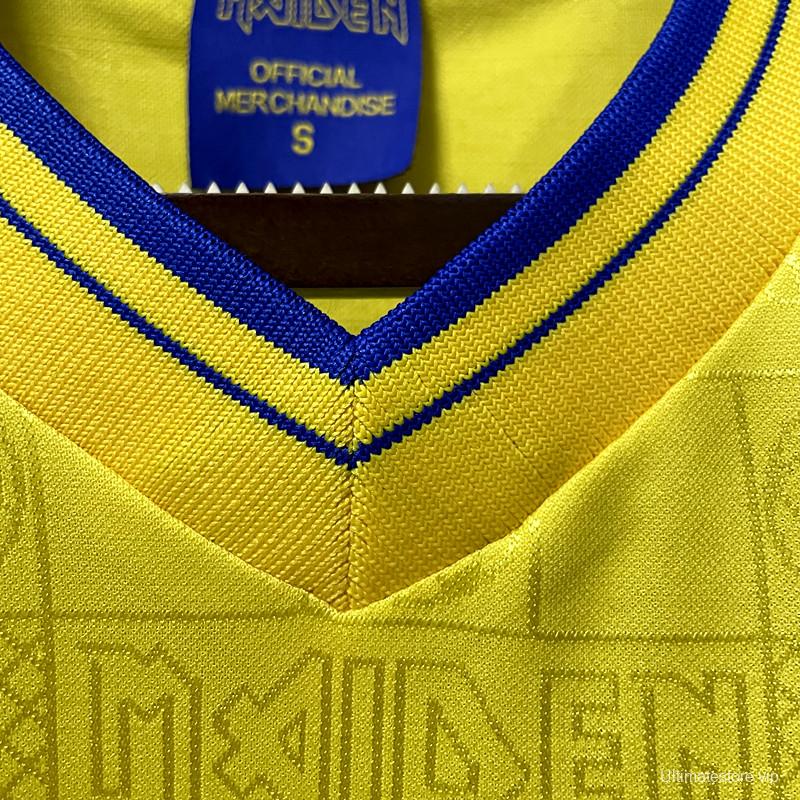 Retro 2008 West Ham Iron Maiden Yellow Jersey