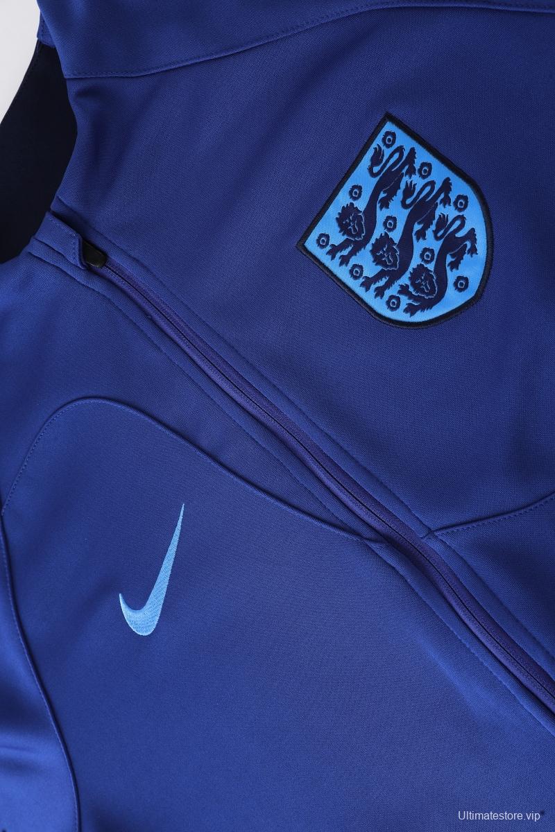 2022 England Blue Full Zipper Tracksuit