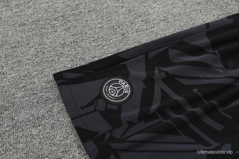 23-24 PSG Black Pattern Vest Jersey+Shorts