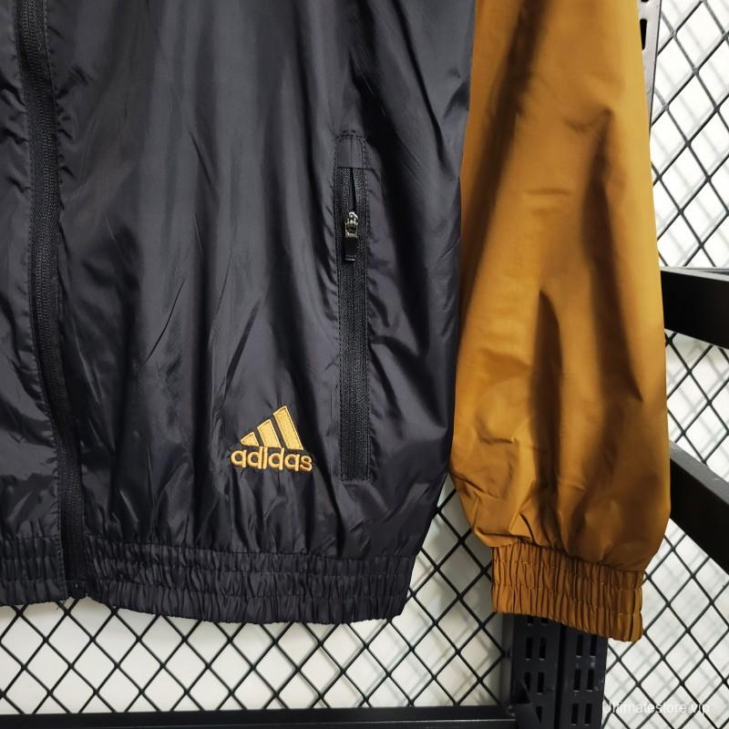 2023 Adidas Black White Brown Windbreaker