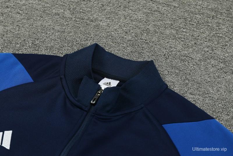 23/24 Adidas Black Blue Full Zipper Jacket+Pants