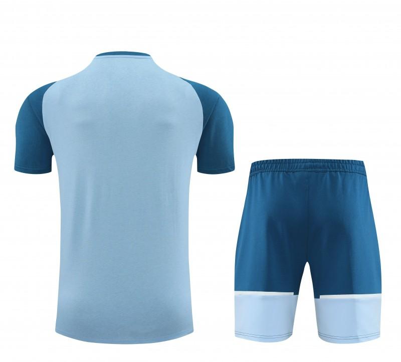 23/24 Manchester City Blue Cotton Short Sleeve Jersey+Shorts