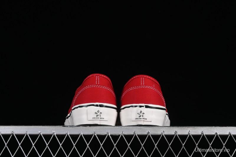 Kamiya x Vulcanize Sneaker 23AW High-End Line Mihara Yasuhiro Dissolution Red Shawn Yue Same Style Painted Letters Low-Top Canvas Shoes