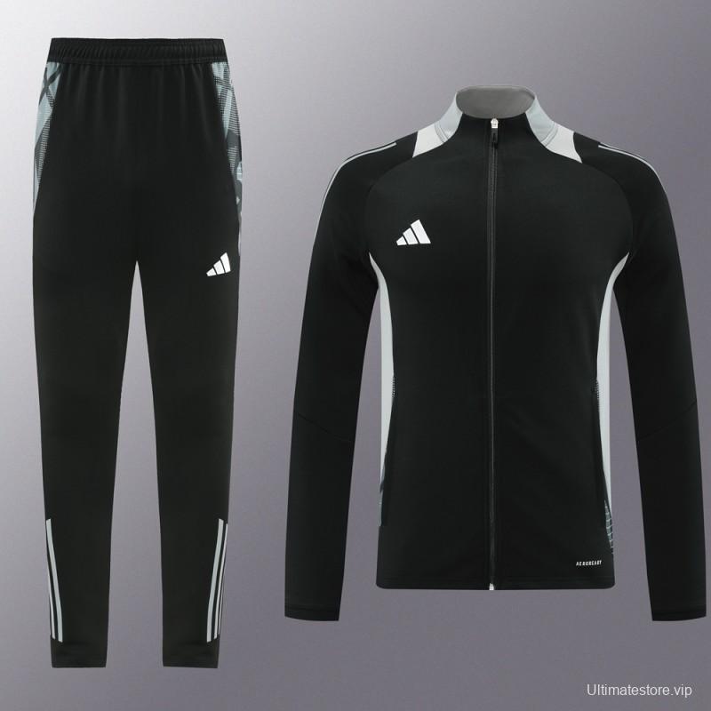 24/25 Adidas Black Full Zipper Jacket +Long Pants