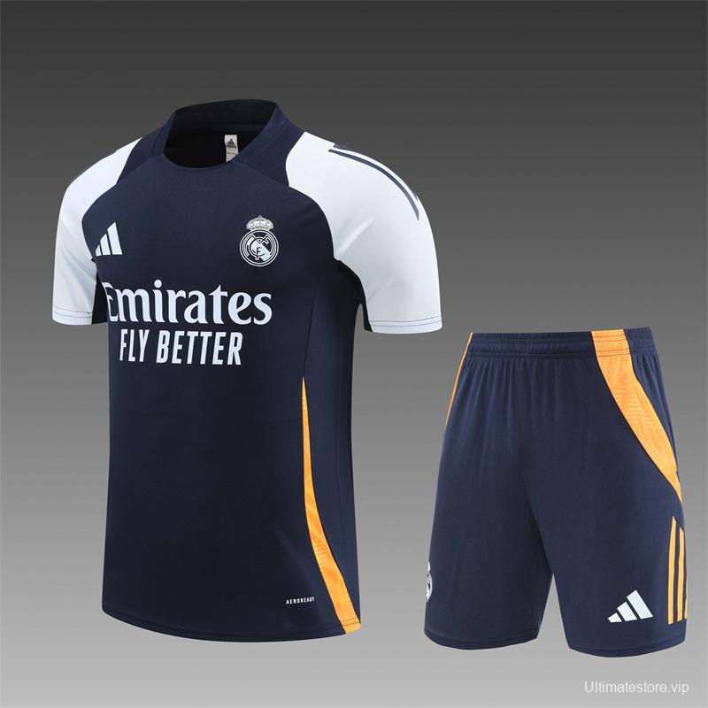 24/25 Real Madrid Navy White Short Sleeve Jersey+Shorts