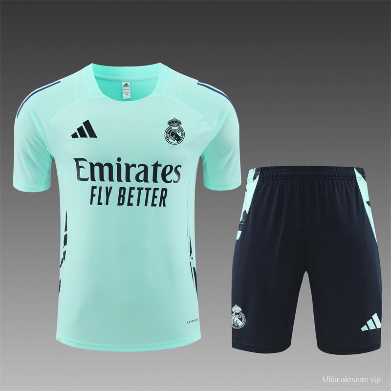 24/25 Real Madrid Lake Blue Short Sleeve Jersey+Shorts