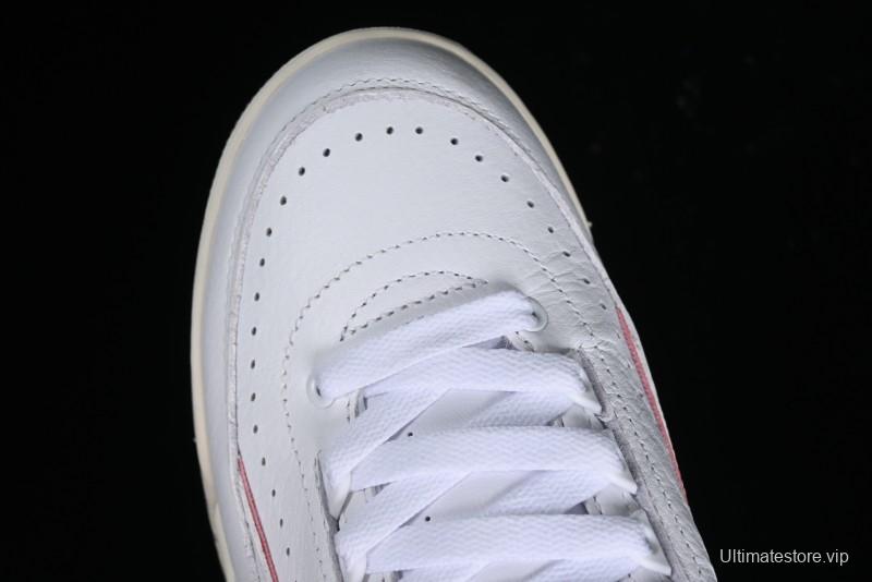 Nike Air Jordan 2/3 Retro Low Top Basketball Shoes in White and Red - FD0383-161