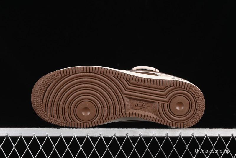 Nike Air Force 1 '07 Low Gucci Collaboration - Brown Coffee Drawstring Low-Top Casual Sneakers - SJ1198-400