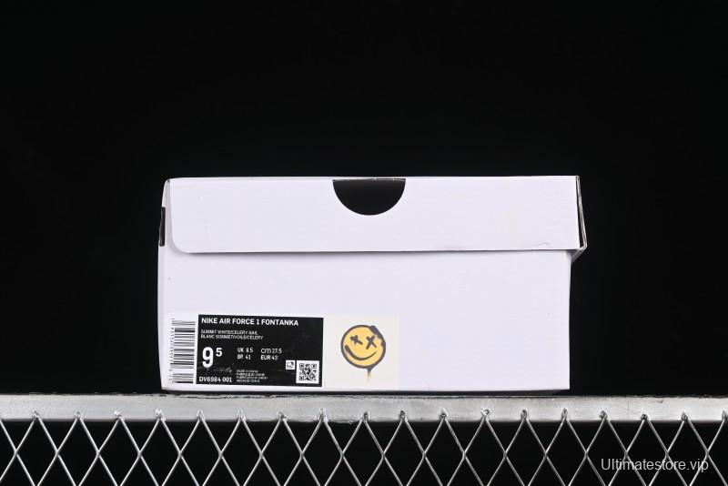 Nike Air Force 1 Fontanka Custom Graffiti Low-Top Casual Sneakers with Deconstructed Dual Laces - DV6984-001