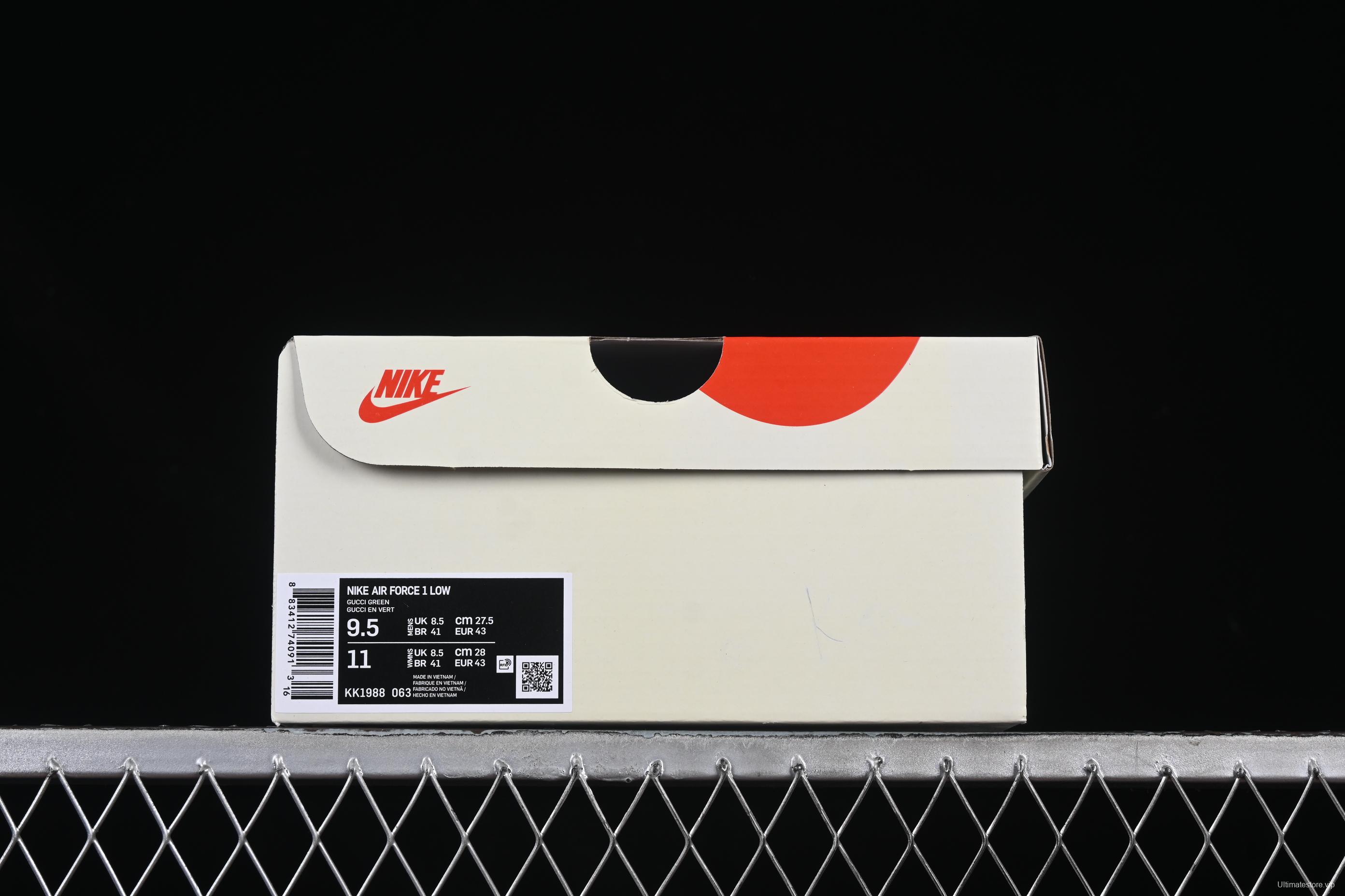 Nike Air Force 1'07 Low Gucci Collaboration Green Paisley Swoosh Casual Sneakers - KK1988-063