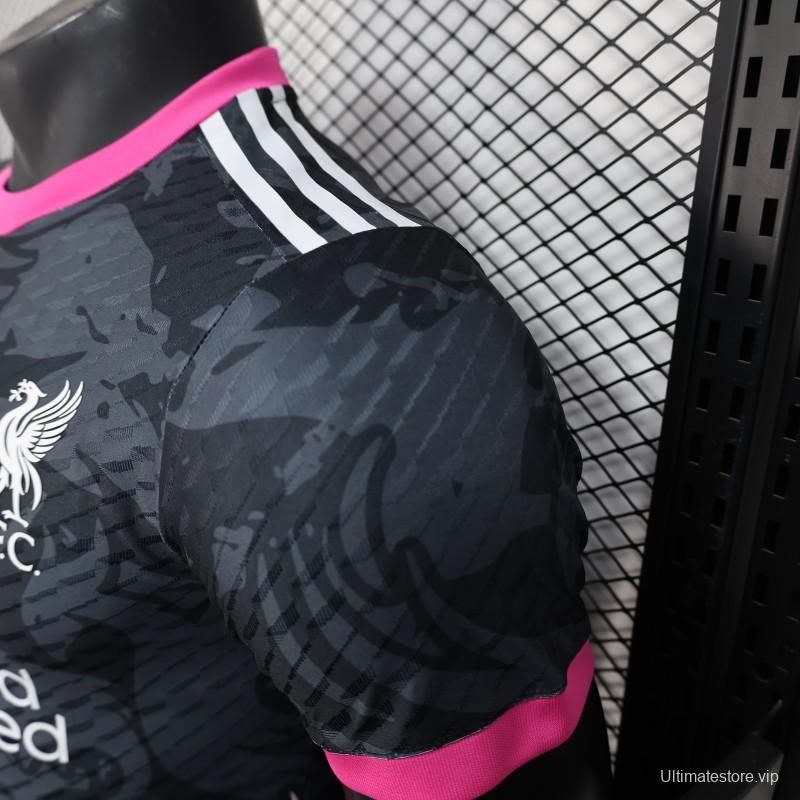 Player Version 25/26 Liverpool Black with Pink Accents Design Jersey