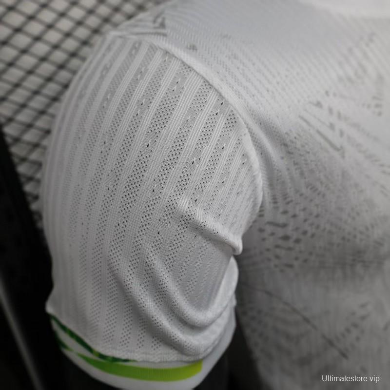 Player Version 2025 Brazil White with Christ the Redeemer Watercolor Jersey