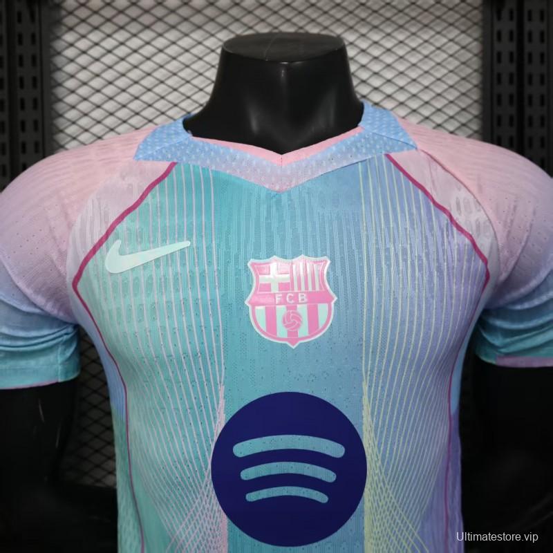 Player Version 25/26 FC Barcelona Mint Green with Pink Trim Jersey