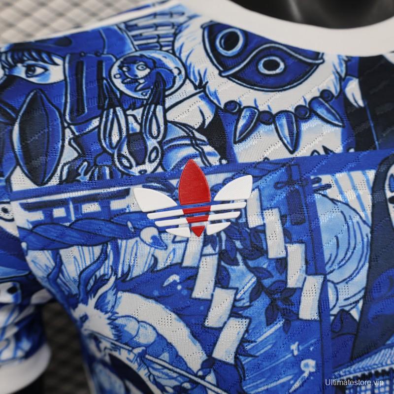 Player Version 2025 Japan Blue with Anime Characters Jersey