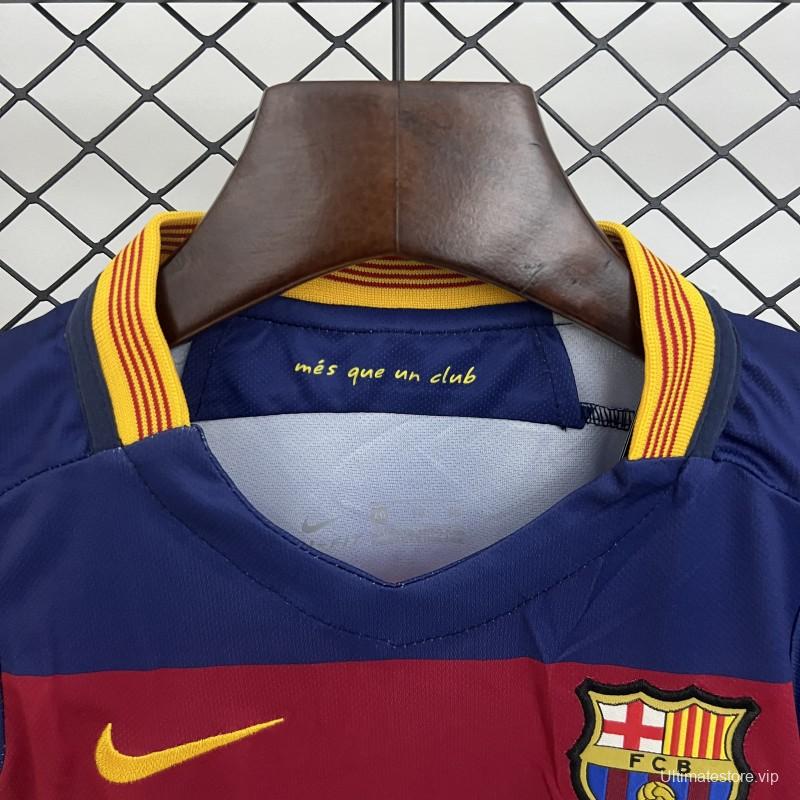 Retro 15/16 Kids Barcelona Home Size 16-28 Jersey