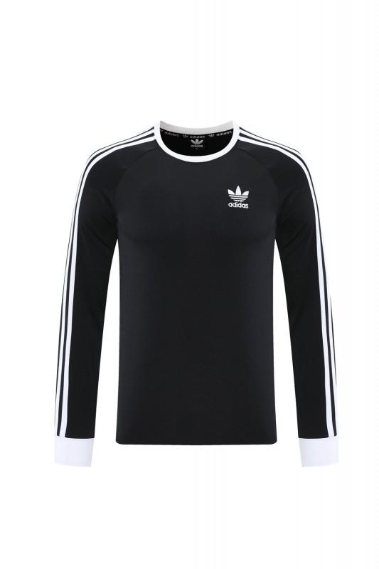 2025 Adidas Originals Long Sleeve T-Shirt Collection - Navy/White/Black with 3-Stripes