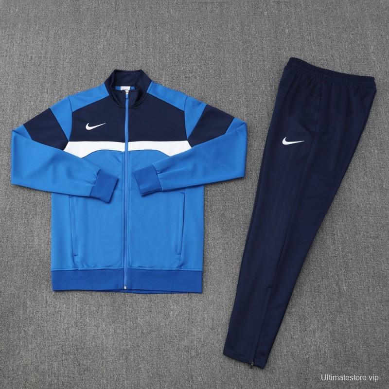 2025 Nike Blue/Black Full Hoodie Zipper Jacket +Long Pants