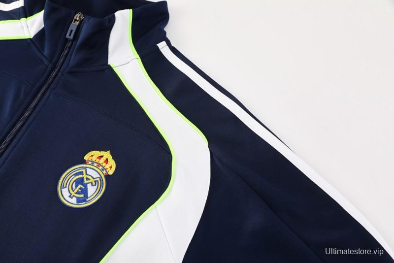 25/26 Real Madrid Navy/White Full Zipper Jacket +Long Pants