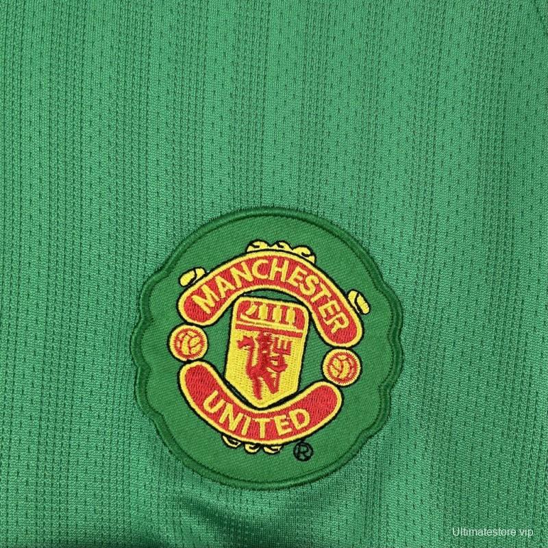 2007/08 Manchester United Green Goalkeeper Long Sleeves Retro Jersey