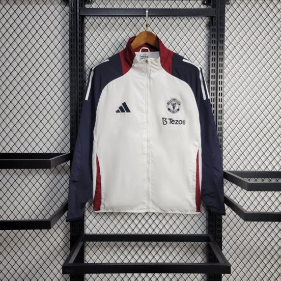 25/26 Manchester United Jacket White Windbreaker