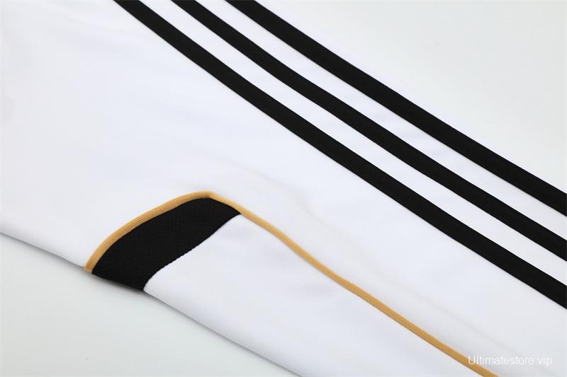 Retro 11/12 Real Madrid White Half Zipper Jacket