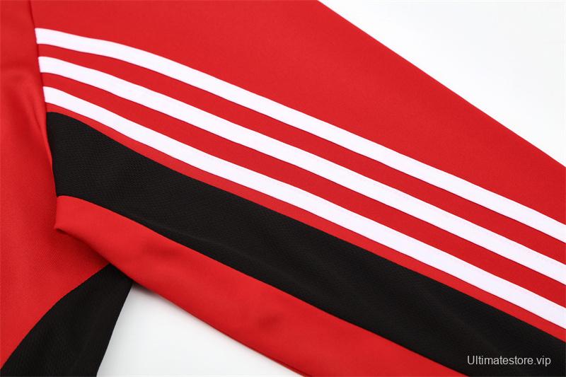 Retro 03/04 AC Milan Red Half Zipper Jacket+Long Pants