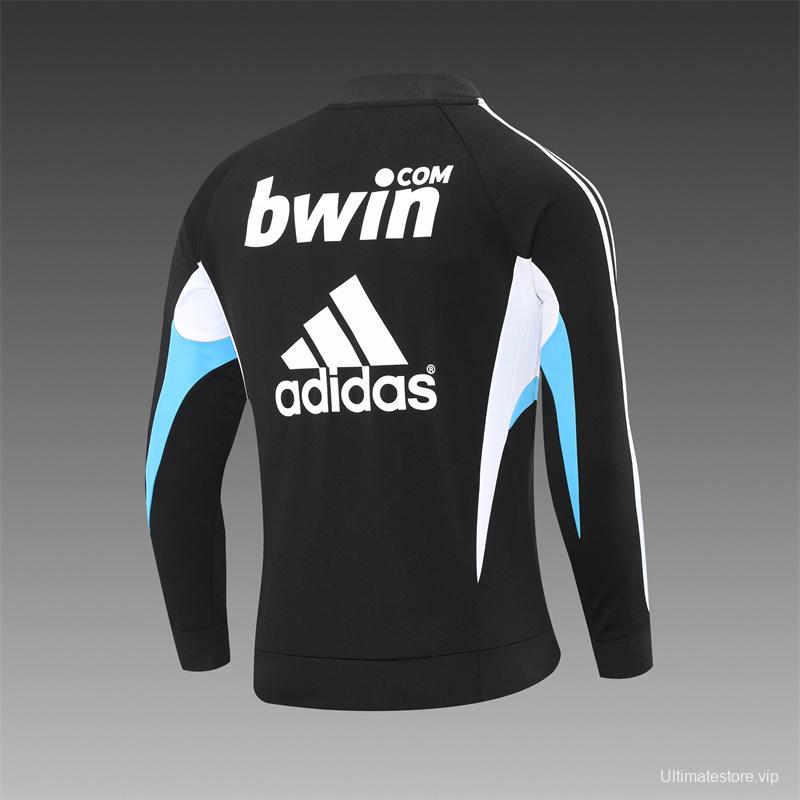 Retro 08/09 Real Madrid Black Half Zipper Jacket