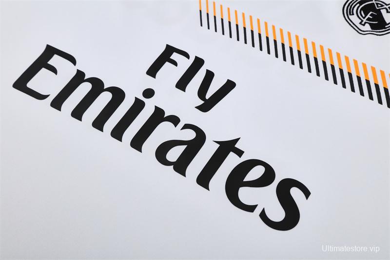 Retro 13/14 Real Madrid White Half Zipper Jacket