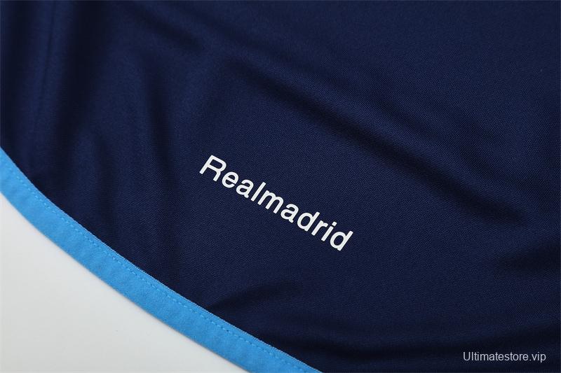 Retro 05/06 Real Madrid Royal Blue Half Zipper Jacket+Long Pants