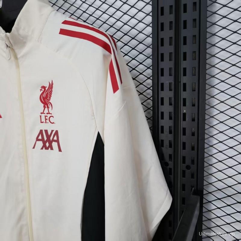 25/26 Liverpool White Windbreaker (with Inner Lining)