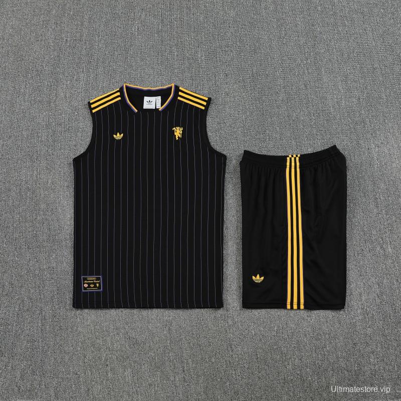 25/26 Manchester United Adidas Original Wine Vest Jersey+Shorts