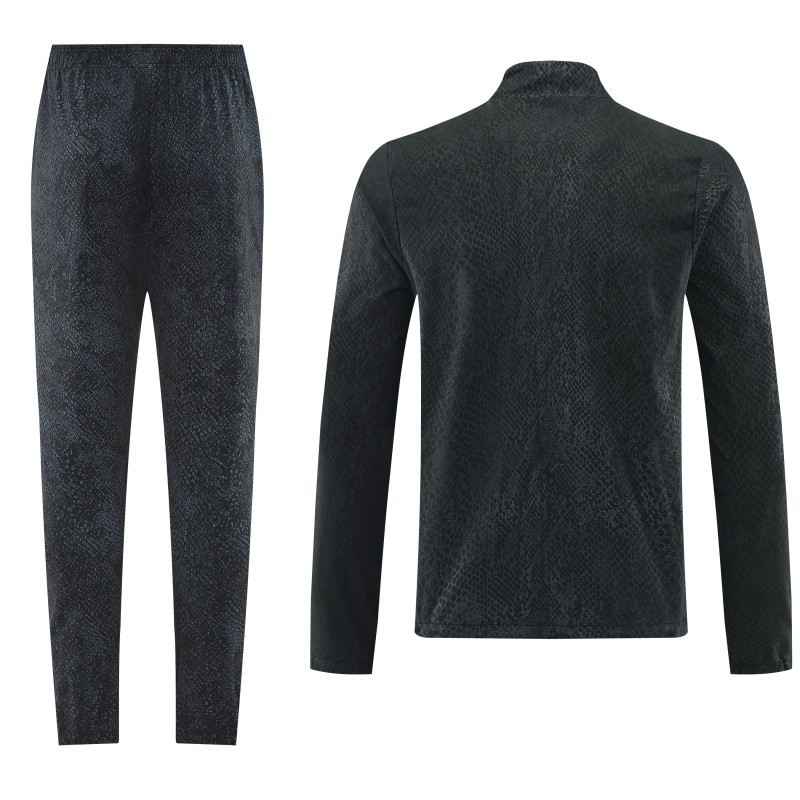 25/26 Barcelona Black S-3XL Half Zipper Jacket+Long Pants