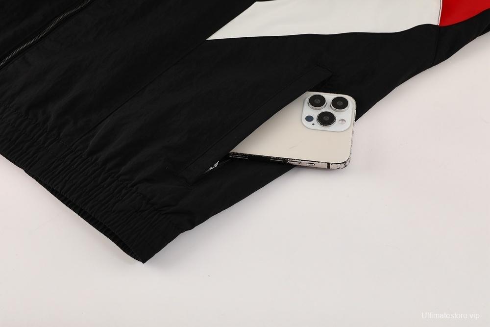 25/26 Manchester United Black Half Zipper Jacket+Long Pants S-3XL