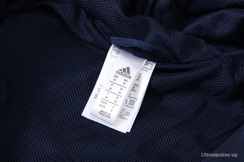 2025 Adidas Royal Blue Half Zipper Jacket+Long Pants S-2XL